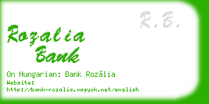 rozalia bank business card